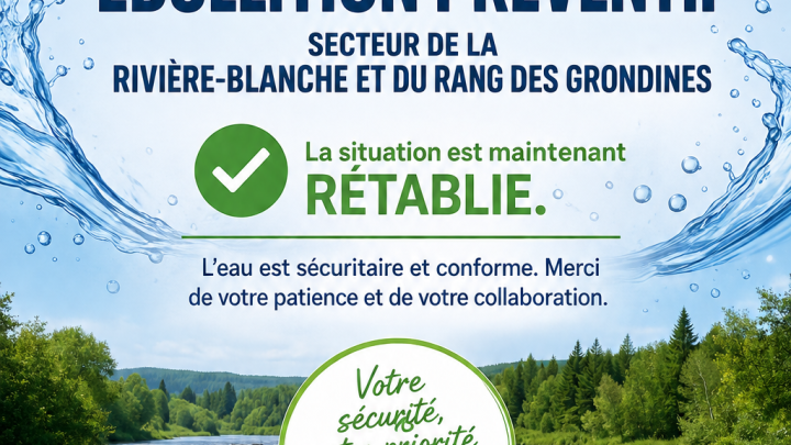 FIN DE L'AVIS D'ÉBULLITION