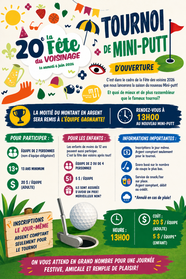 OUVERTURE DU MINI-PUTT & TOURNOI